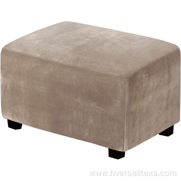 Rectangular Ottoman Cover Velvet Plush 1 Piece